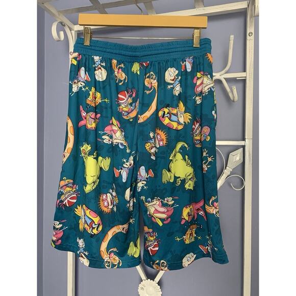 Nickelodeon Shorts Mens Blue All Over Print Stretch Lightweight XL - Picture 3 of 4